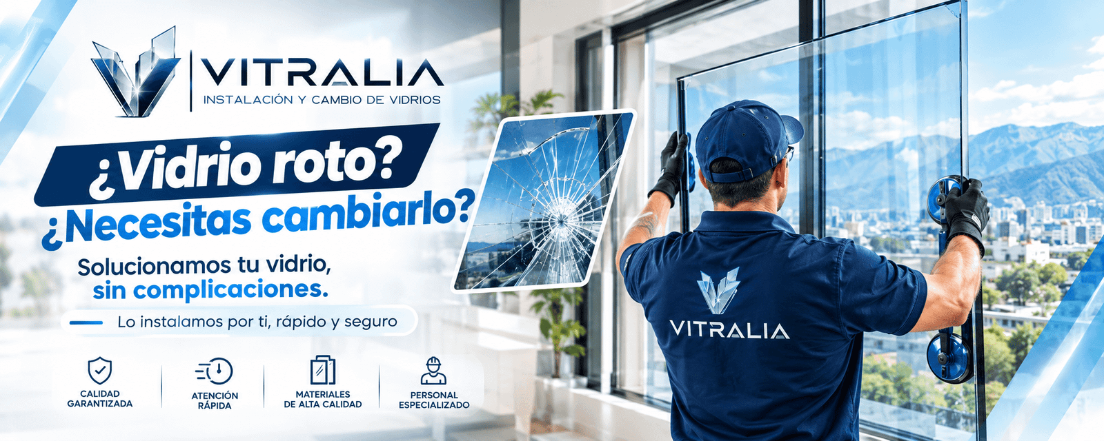 Cambio de vidrio roto en ventana de vivienda en Ibagué